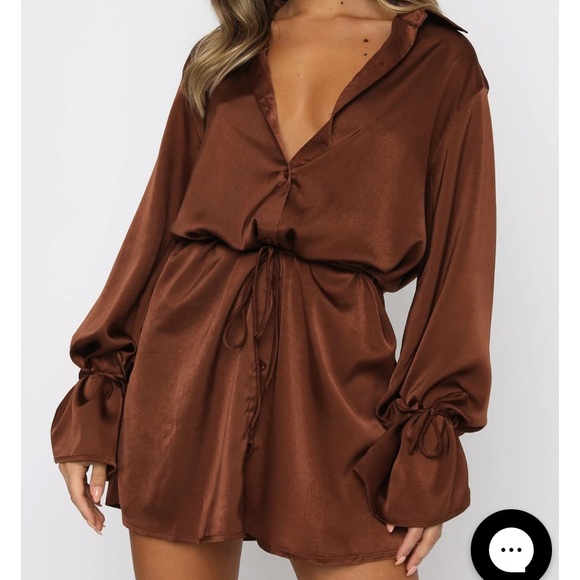 Satin oversized blouse dress - Picture 6 of 7